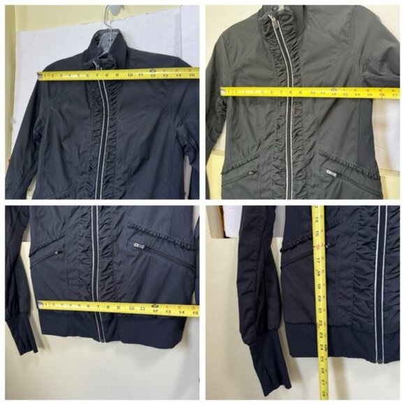 Lululemon Run Back On Track Jacket Lightweight Pockets Zip Ruched Ruffle Black S - Picture 16 of 16